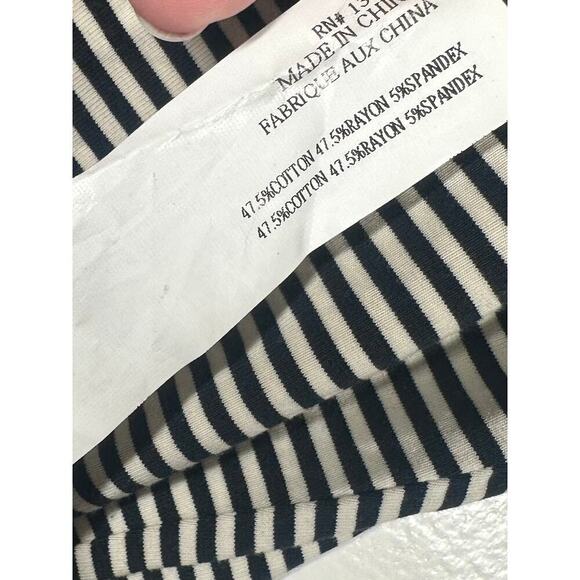 CAPULET Revolve Black Off-White Striped Deep V-Neck Bodysuit - Sz XS - Picture 5 of 7